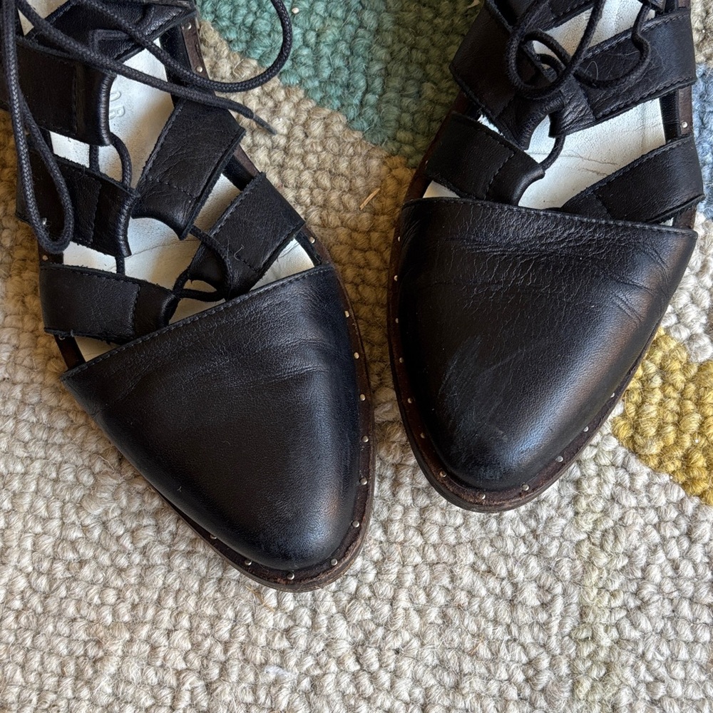 Freda Salvador Black Lace-Up Women's Sandals - Picture 5 of 9